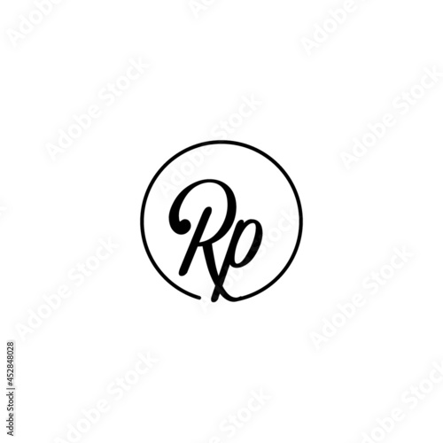 RP circle initial logo best for beauty and fashion in bold feminine concept