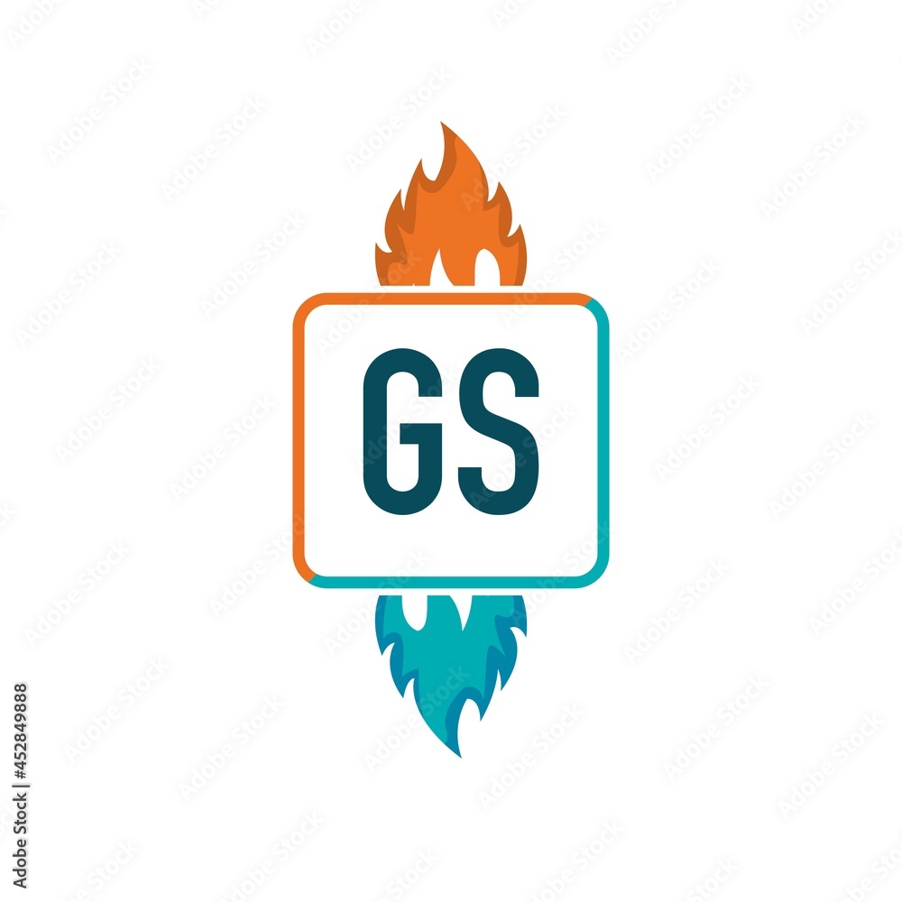 Initial Letter GS fire logo design template. Fire logo concept ...