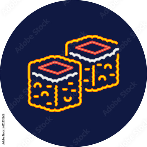 califonia maki neon icon