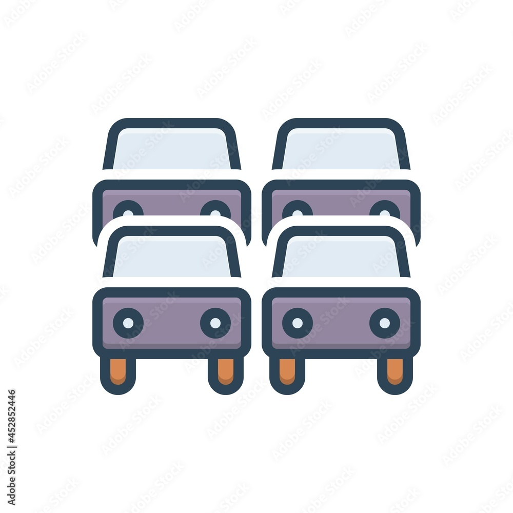 Color illustration icon for traffic transportation