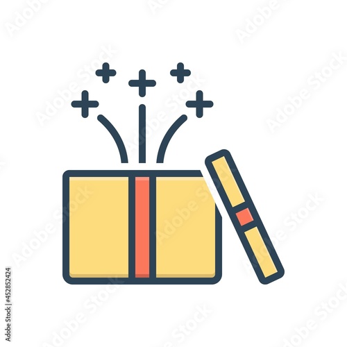 Color illustration icon for surprisingly