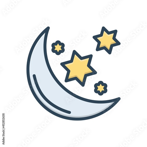 Color illustration icon for muslim