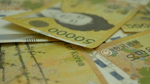 50000 won banknotes of South korea money.
