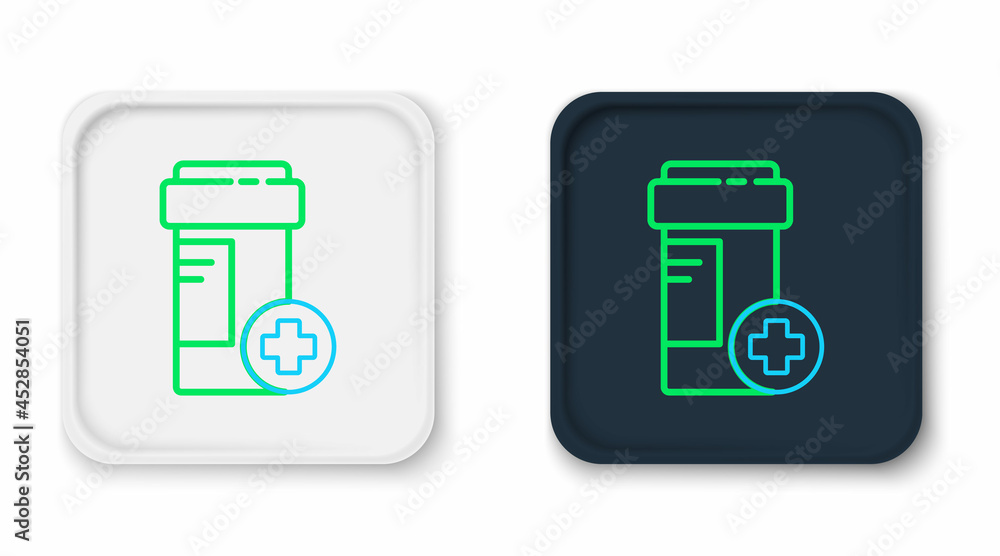 Line Medicine bottle icon isolated on white background. Bottle pill sign. Pharmacy design. Colorful outline concept. Vector Line Medicine bottle icon isolated on white background. Bottle pill sign. Pharmacy design. Colorful outline concept. Vector