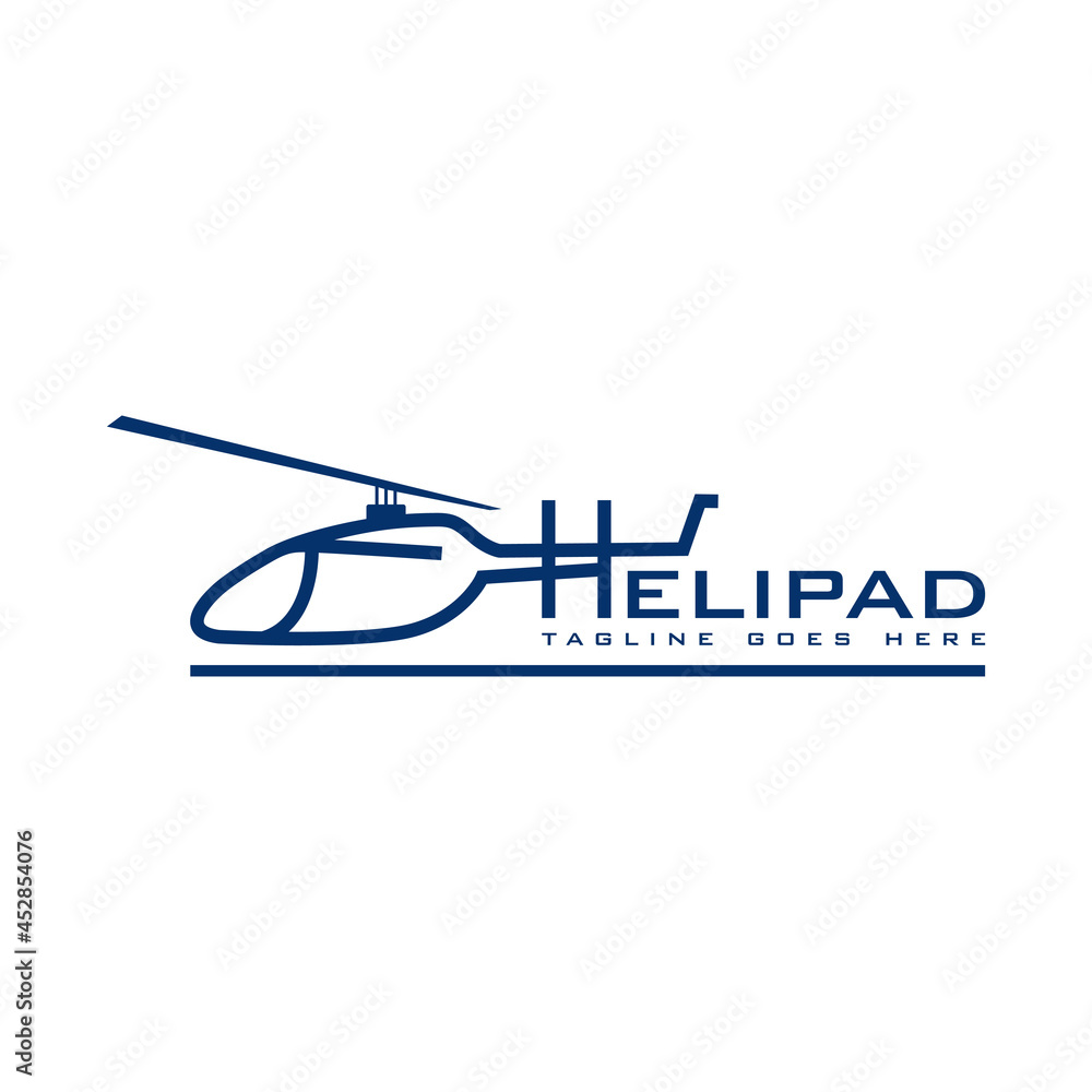 air transport helicopter illustration logo design
