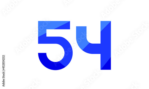 Free Download 54 Number Modern Flat Blue Logo - GFXLoad
