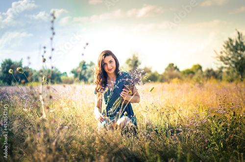 Girl in autumn field