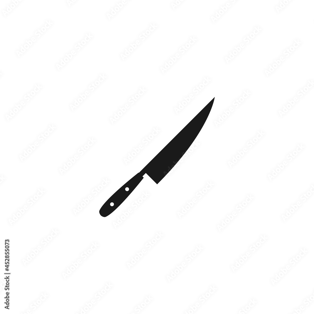 Black knife icon. BBQ and grill tools. Barbeque cutlery. Kitchen utensil. Black knife icon. BBQ and grill tools. Barbeque cutlery. Kitchen utensil.