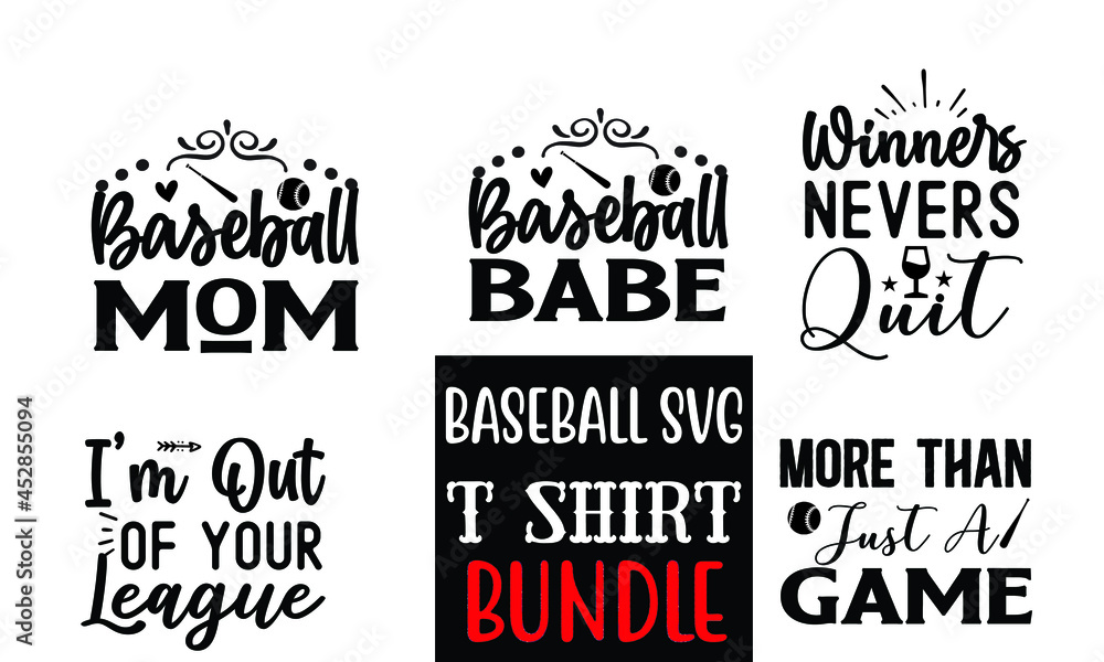 Baseball SVG T shirt Design Bundle