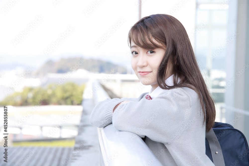 Fototapeta premium 受験を控えた笑顔の女子高校生