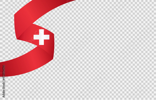 Waving flag of Switzerland isolated on png or transparent background,Symbol Switzerland,template for banner,card,advertising ,promote, vector illustration top gold medal sport winner country