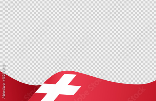 Waving flag of  Switzerland  isolated  on png or transparent  background,Symbol  Switzerland,template for banner,card,advertising ,promote, vector illustration top gold medal sport winner country