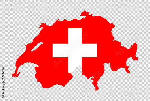 Switzerland flag on map isolated on png or transparent background,Symbol of Switzerland,template for banner,advertising, commercial,vector illustration, top gold medal sport winner country