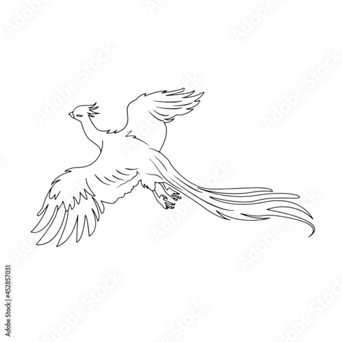 Pheonix Fantasy Creature Line Art  