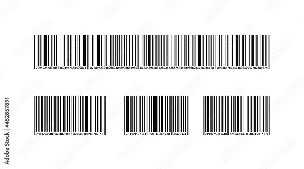 Vector Barcode Collection, Black Lines and Numbers, Marks Collection Isolated on White Background, Icons Set, Long and Short Bar Codes. Vector Barcode Collection, Black Lines and Numbers, Marks Collection Isolated on White Background, Icons Set, Long and Short Bar Codes.