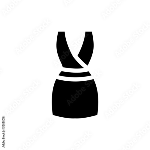 Woman home dress glyph icon. Homewear and sleepwear. Black filled symbol. Isolated vector illustration