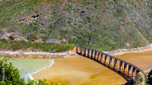 Kaaimans River Bridge with  landscape of the sea coast in southern Africa, photo
