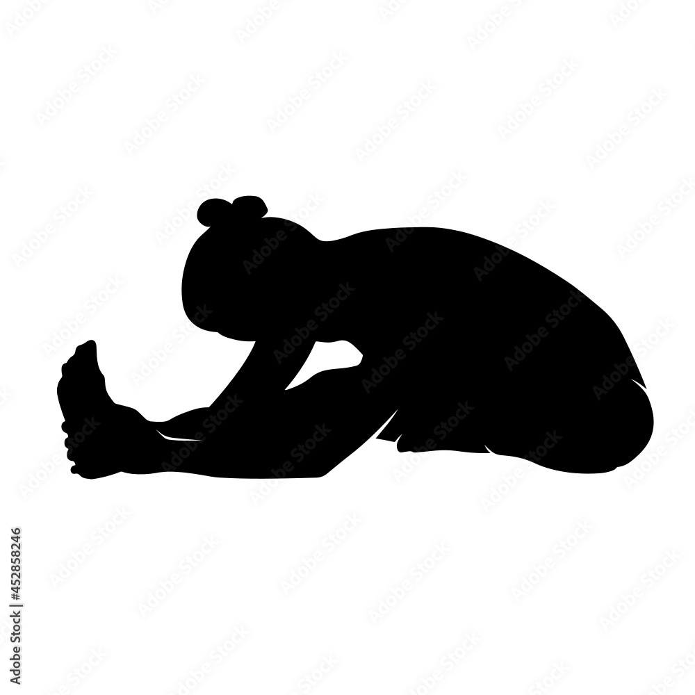 Janu Sirsasana Pose Yoga Figure Silhouette Stock Vector | Adobe Stock