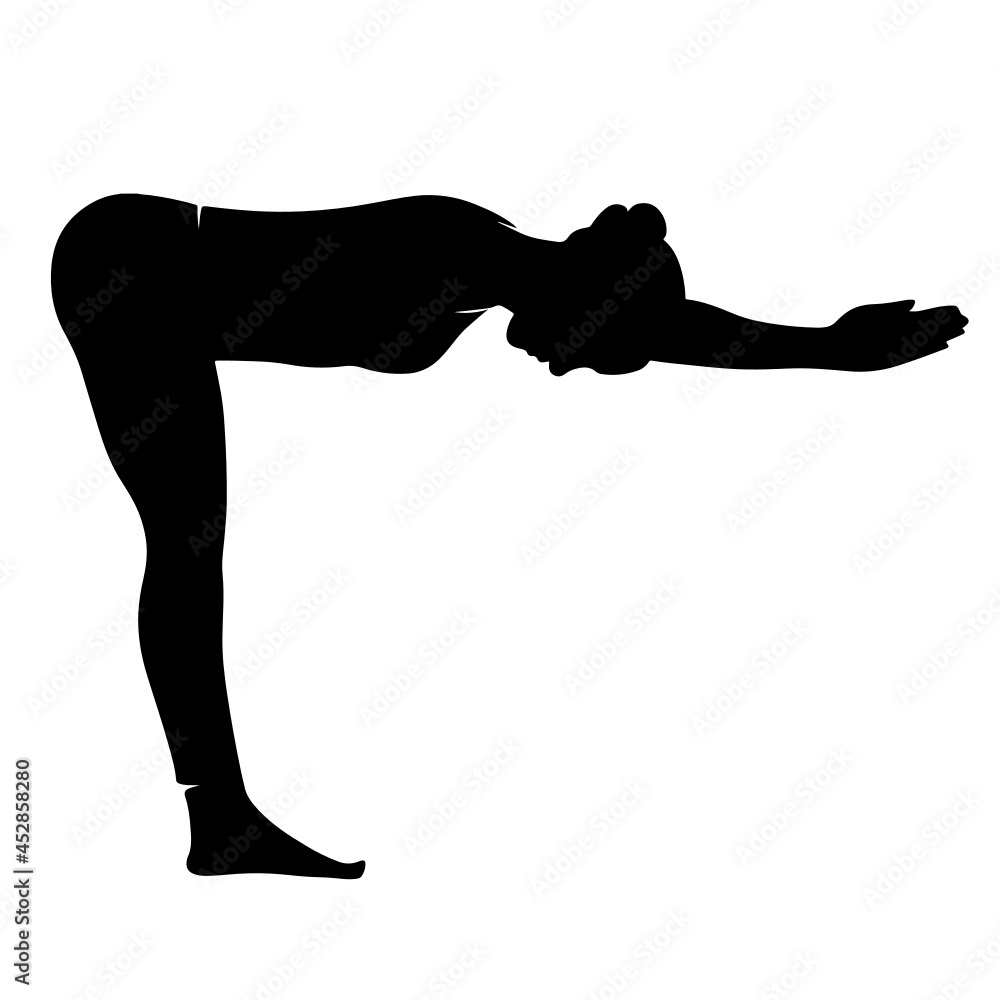 Half Forward Bend Pose Yoga Figure Silhouette Half Forward Bend Pose Yoga Figure Silhouette