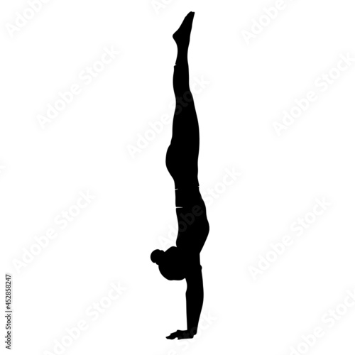 Handstand Pose Yoga Figure Silhouette