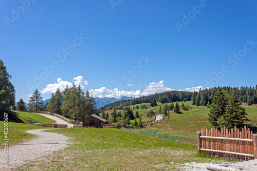 A panoramic view of the Rodenecker and Lusner (or Rodengo and Luson) plateau, in the Isarco Valley, in South Tyrol, Italy photo