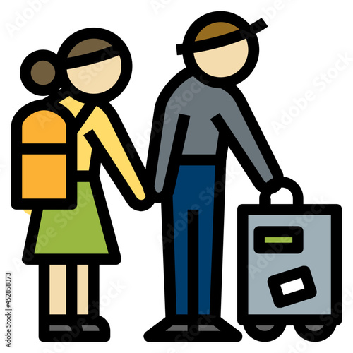 travelling line icon