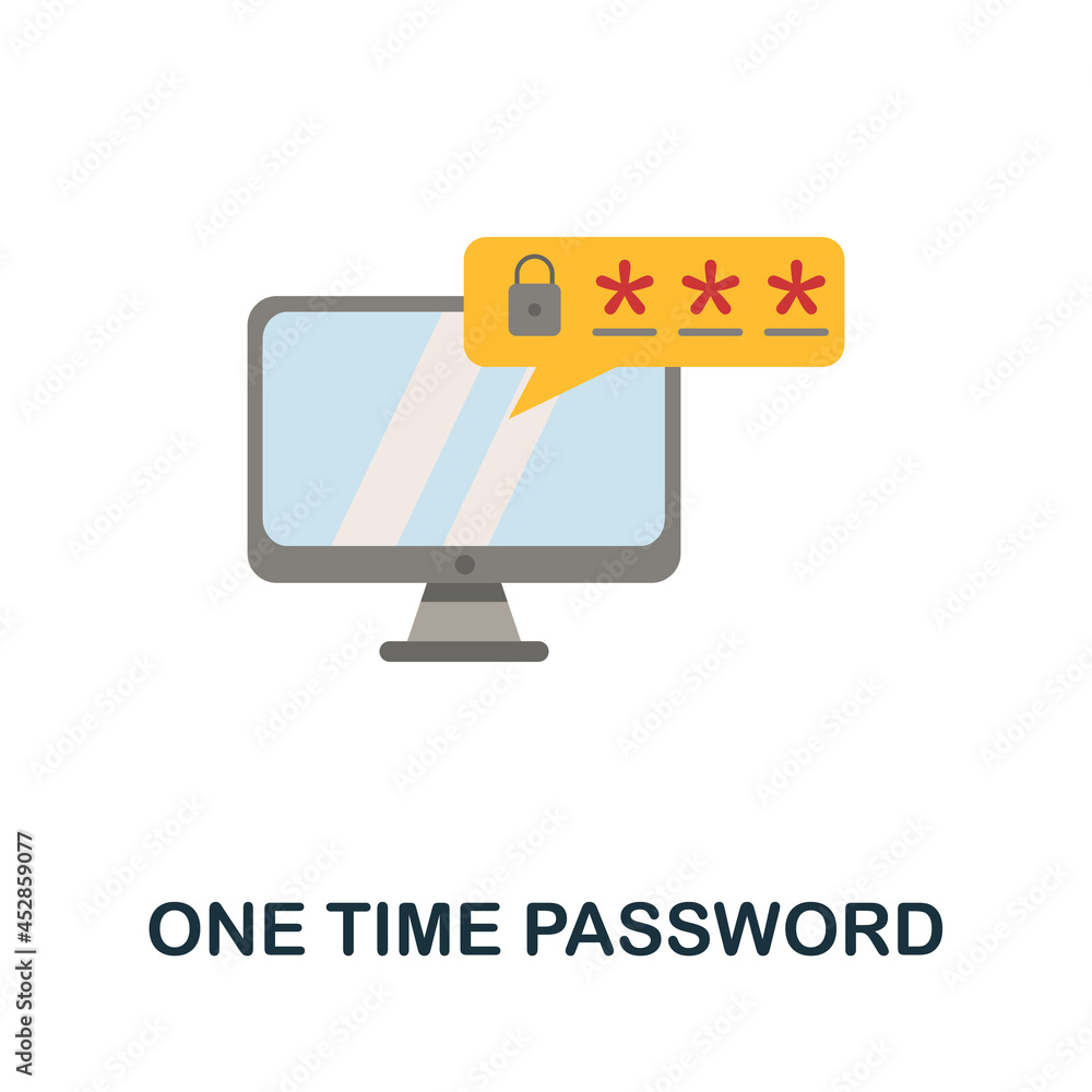 One Time Password icon. Flat sign element from time management collection. Creative One Time Password icon for web design, templates, infographics and more One Time Password icon. Flat sign element from time management collection. Creative One Time Password icon for web design, templates, infographics and more