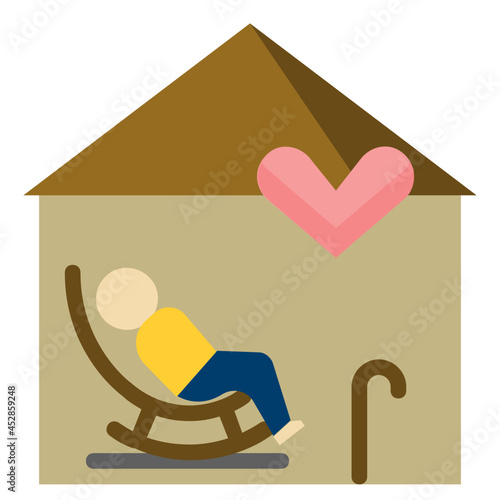 elderly flat icon