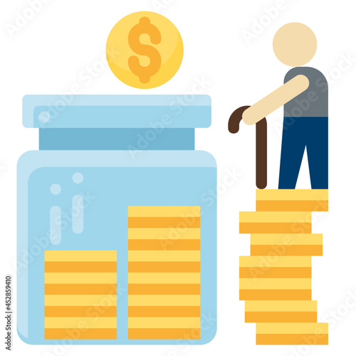 retirement flat icon