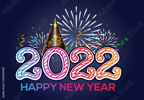  happy new year 2022.Happy new year 20212festive background. Decorative elements for party invitation.2022 A Happy New Year sign, congrats concept. Logotype in 3D style. Beautiful snowy backdrop. 