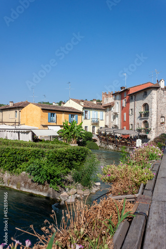 Borghetto sul Mincio  Italy  view on the beautiful medieval village of Borghetto sul Mincio  near Valeggio sul Mincio. Province of Verona  Veneto.