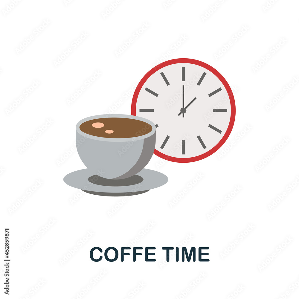 Coffe Time icon. Flat sign element from time management collection. Creative Coffe Time icon for web design, templates, infographics and more Coffe Time icon. Flat sign element from time management collection. Creative Coffe Time icon for web design, templates, infographics and more