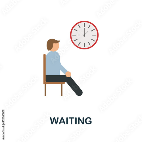 Waiting icon. Flat sign element from time management collection. Creative Waiting icon for web design, templates, infographics and more