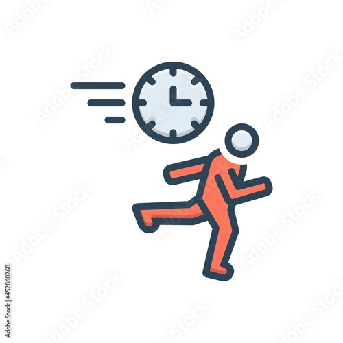 Color illustration icon for rush haste