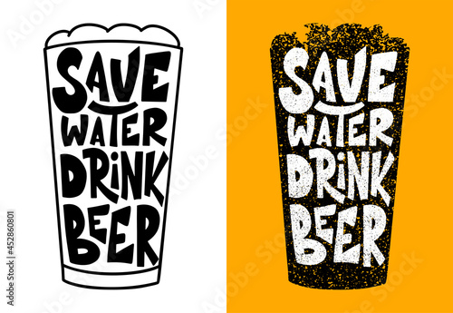 Chalk poster for the Oktoberfest beer festival. Typography illustration with funny quote. Hand drawn lettering vector
