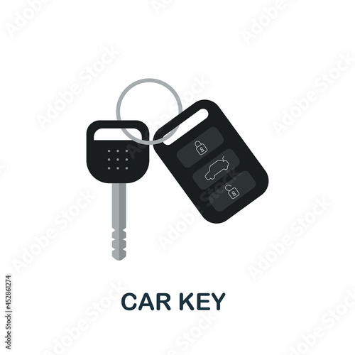 Car Key icon. Flat sign element from transport collection. Creative Car Key icon for web design, templates, infographics and more