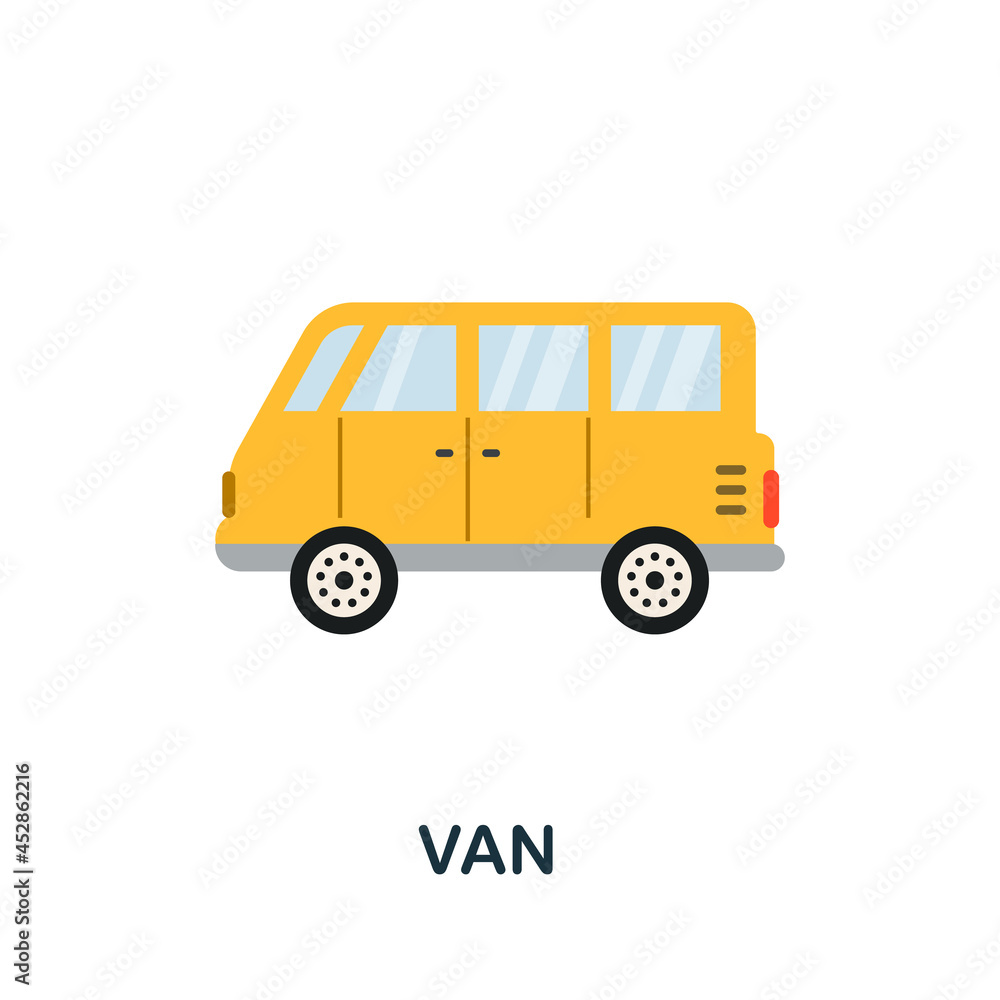 Van icon. Flat sign element from transport collection. Creative Van icon for web design, templates, infographics and more