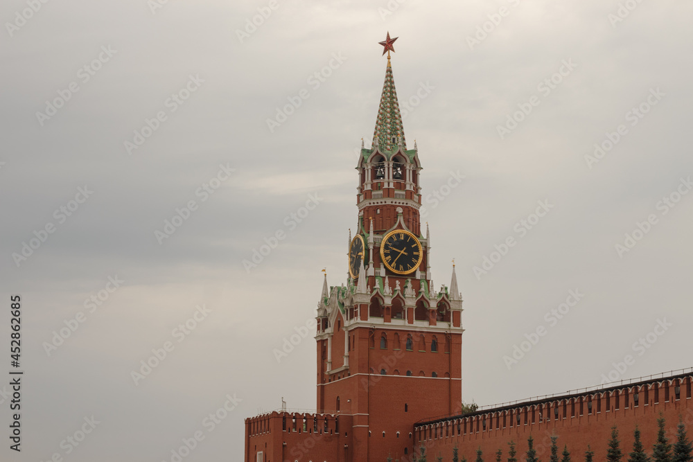 Moscow, Russia. Spasskaya tower of the Moscow Kremlin. Moscow, Russia. Spasskaya tower of the Moscow Kremlin.