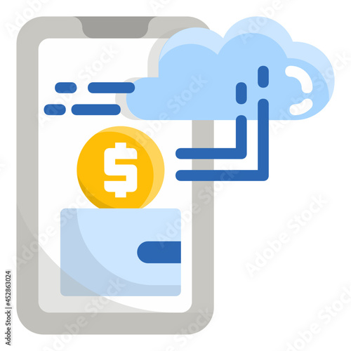 cashless flat icon