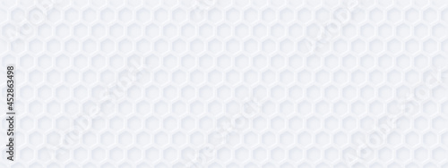 Tableau sur toile White silver soft hexagonal universal background for business presentation