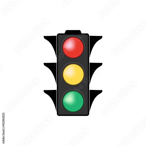 Stoplight. Icon traffic light on white background.