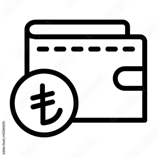 Wallet Icon with Turkish Lira Symbol