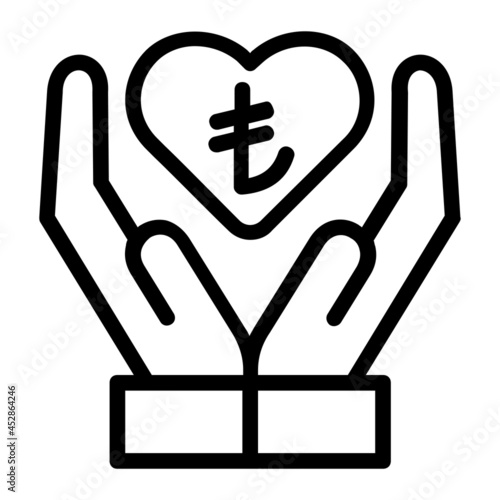 Donate Turkish Lira Money Icon