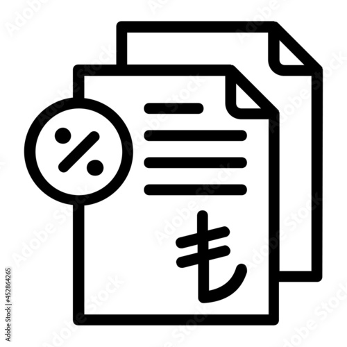 Turkish Lira Tax Document Icon