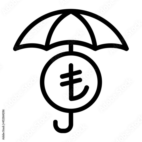 Turkish Lira Financial Protection Icon
