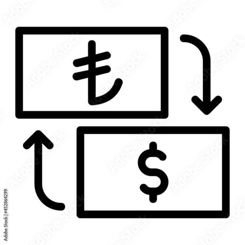 Turkish Lira Exchange to Dollar Icon