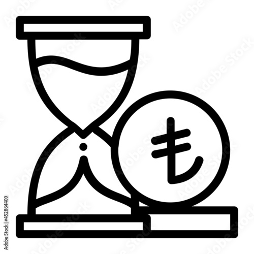 Turkish Lira Time and Money Icon