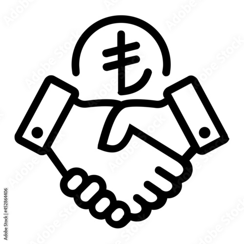 Turkish Lira Business Deal handshake Icon