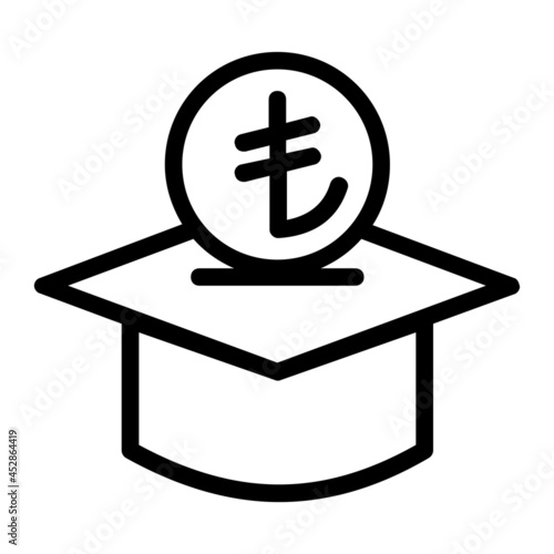 Turkish Lira Education Savings Icon