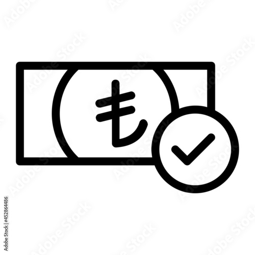 Successful Online Payment with Turkish Lira Icon